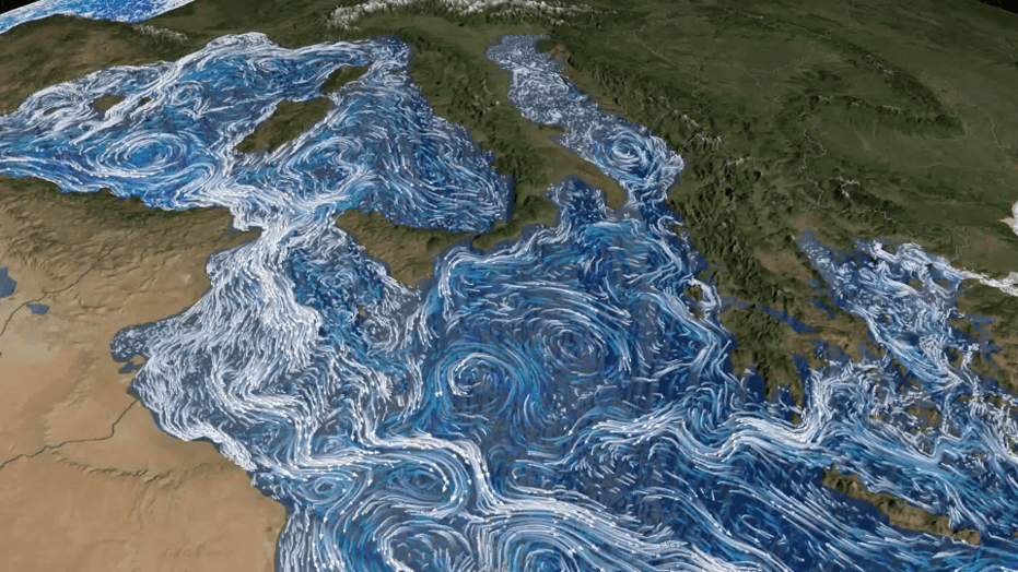 Water vortex in the ocean - picture from the Nasa